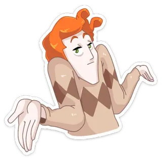 🤷‍♂ desenho animado, personagem, dando de ombros, questionando telegram sticker
