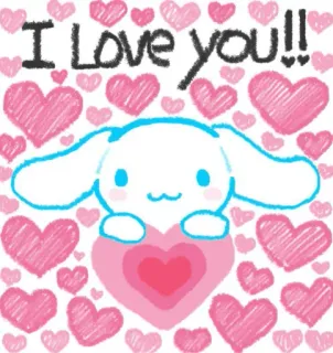 ☺️ I Love you!! любовь, сердечки, милый, приветствие, выражение, мультфильм telegram sticker