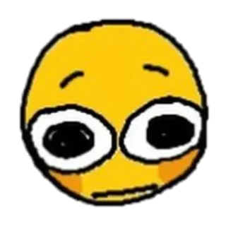😳 อีโมจิ, สีเหลือง, หน้า, เศร้า, ตาโต, การ์ตูน telegram sticker