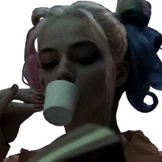 😊 Harley Quinn Suicide Squad harley quinn, margot robbie, suicide squad, dc comics, coffee, anti-hero telegram sticker