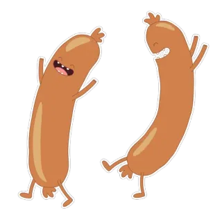 😁 salsicha, comida, dança, desenho animado, caprichoso, fofo telegram sticker