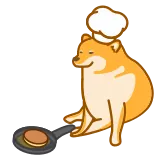 🐕 doge, chef, pancake, cooking, meme, cute, dog telegram sticker