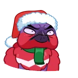 😡 natal, perayaan, liburan, kartun, topi santa, syal telegram sticker