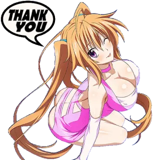 😀 THANK YOU animé, merci, fille, dessin animé whatsapp sticker