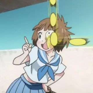 😸 Mako Mankanshoku Kill la Kill Anime, Mako, Kill la Kill, Kartun, Ceria, Anak sekolah whatsapp sticker