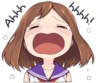 😭 Ahhhh! weinen, traurig, anime, mädchen, ausdruck, emotional, tränen telegram sticker