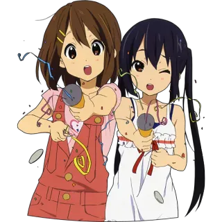 🎉 anime, girls, music, microphone, cute, cartoon, animation telegram sticker