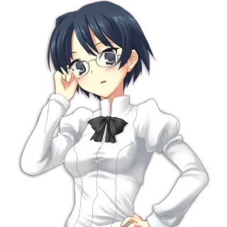 😳 Anime, Garota, Óculos, Personagem telegram sticker