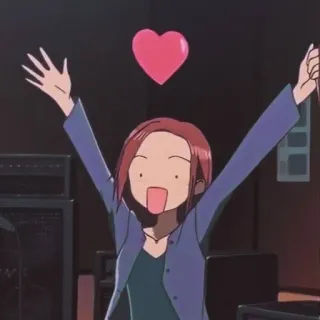 💕 Nana Anime, Herz, Fröhlich, Cartoon, Musik telegram sticker