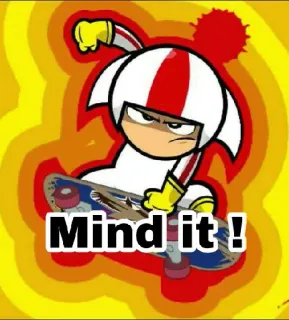 😎 Kick Buttowski Kick Buttowski: Suburban Daredevil Mind it! мультфильм, скейтборд, сорвиголова, экшн, ребенок telegram sticker