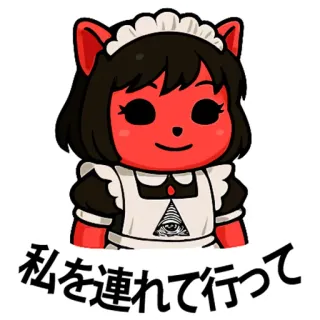 🇯🇵 私を連れて行って maid, anime, all seeing eye, cute, red telegram sticker