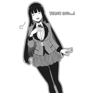 😪 THANK GOD...! Anime, Manga, Grazie a Dio, Personaggio femminile, Uniforme scolastica, Gioia, Sollievo whatsapp sticker