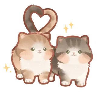 🥰 kucing, anak kucing, lucu, kawaii, binatang, stiker, hati, cinta whatsapp sticker