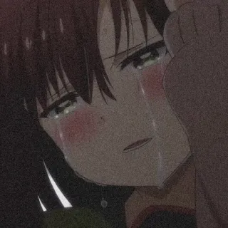 🥯 anime, chorando, triste, lágrimas, emocional telegram sticker