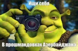 📸 Shrek Ищи себя
В прошмандовках Азербайджана シュレック, カメラ, 怪物, ミーム, アゼルバイジャン telegram sticker