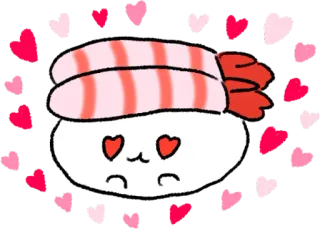😍 寿司, 卡哇伊, 爱心, 食物, 可爱, 爱, 日本料理 telegram sticker