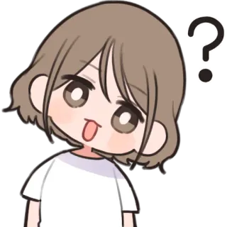 🤨 Аниме, Вопрос, Мультфильм, В замешательстве, Девушка, Стикер telegram sticker