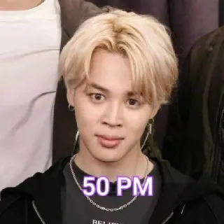 👀 50 PM orang, pria, wajah, potret, kpop, rambut pirang, 17.00 telegram sticker
