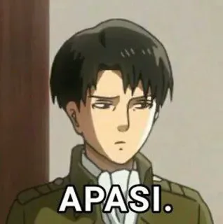 😒 Levi Ackerman Attack on Titan APASI. anime, character, levi, attack on titan, apasi, captain levi whatsapp sticker