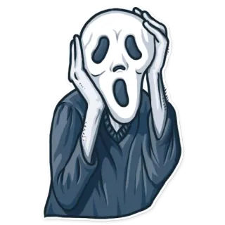 😱 비명, 공포, 무서운, 마스크, 유령, 충격, 감정 telegram sticker