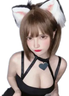 😍 หูแมว, อนิเมะ, คอสเพลย์, น่ารัก, ผู้หญิง telegram sticker