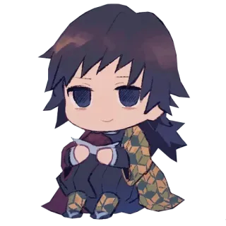 🙂 Giyu Tomioka Demon Slayer anime, manga, demon slayer, chibi, giyu tomioka, water hashira whatsapp sticker