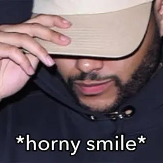 😌 *horny smile* smile, horny, man, cap telegram sticker