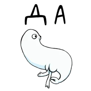 🙂 AA мультфильм, тюлень, животное, милый, белый, анимация telegram sticker