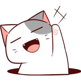 🙋 mèo, động vật, hoạt hình, dễ thương, nhãn dán, vui vẻ telegram sticker