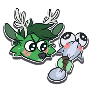 😡 олень, тюлень, животное, мультфильм, иллюстрация, стикер telegram sticker