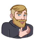 😨 男性, 漫画, ひげ, カジュアル, ポートレート, ジェスチャー telegram sticker