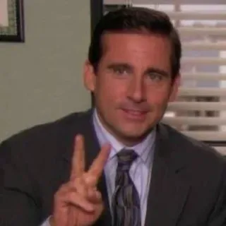 ✌️ Michael Scott The Office signe de paix, série TV, comédie, bureau, personnage telegram sticker