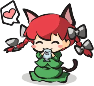 😻 anime, cat girl, kawaii, cute, heart, cartoon telegram sticker