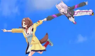 🏃‍♀️ cane, gatto, cielo, anime, volare, hololive whatsapp sticker
