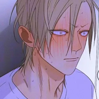 😳 capelli biondi, cartone animato, personaggio, anime, arte telegram sticker