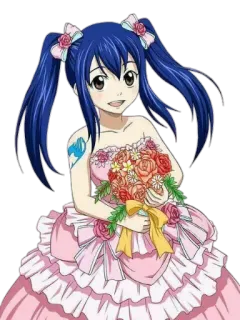 😀 Wendy Marvell Fairy Tail Anime, Manga, Charakter, Fairy Tail, Wendy Marvell, Rosa Kleid telegram sticker