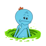 🤔 Mr. Meeseeks Rick and Morty Mr. Meeseeks, Rick y Morty, Dibujos animados, Portal, Azul, Animado telegram sticker