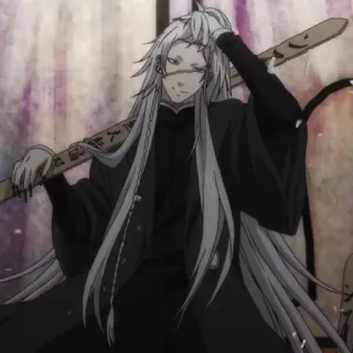 😏 Undertaker Black Butler Anime, becchino, Black Butler, mietitore, capelli lunghi telegram sticker