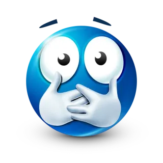 🤐 Emoji, Azul, Tapándose la boca, Manos, Expresión, Sorpresa, Impacto, Silencio whatsapp sticker