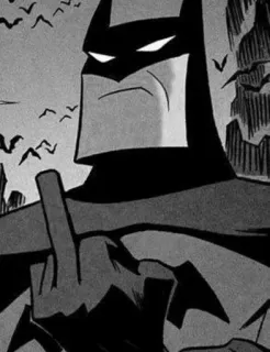 🖕 Batman Batman, middle finger, offensive, DC Comics, superhero telegram sticker