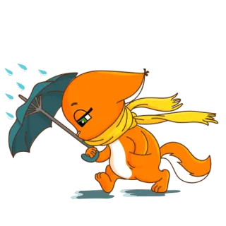⚡ gatto, ombrello, pioggia, cartone animato, sciarpa telegram sticker