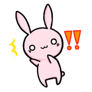 🙄 lapin, mignon, dessin animé, animal, autocollant, rose, kawaii whatsapp sticker
