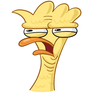 🧐 Мультик, Смешной, Желтый, Птица, В замешательстве, Выражение telegram sticker