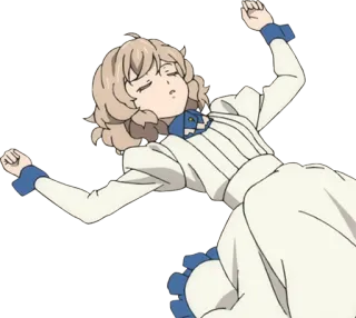 😴 Аниме, Девушка, Платье, Спит, Расслабленная, Мультфильм telegram sticker