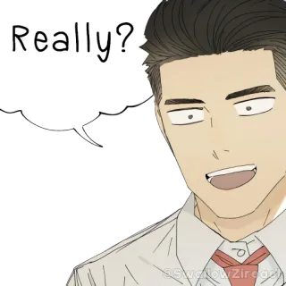 ❓ Really? hombre, pregunta, sarcasmo, dibujo animado, ilustración telegram sticker