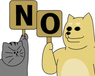 💬 NO cane, gatto, no, segno, animale, cartone animato whatsapp sticker