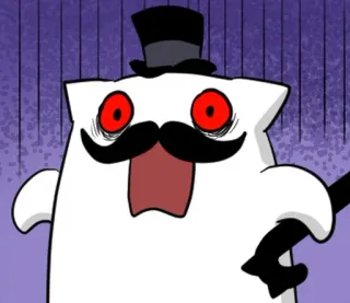 🐱 Desenho animado, Gato, Expressão, Engraçado, Cartola, Bigode telegram sticker