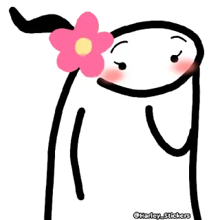 😀 Dessin animé, Fleur, Mignon, Joyeux, Autocollant whatsapp sticker