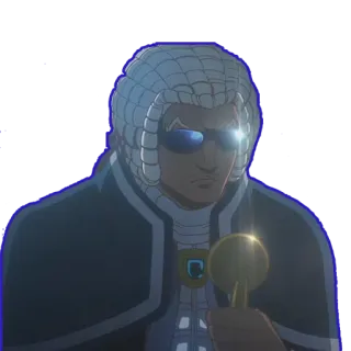 📞 personaggio, anime, parrucca, giudice, tribunale, sistema giudiziario telegram sticker