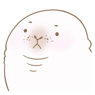 😐 foca, animal, lindo, dibujos animados, mamífero, mar telegram sticker